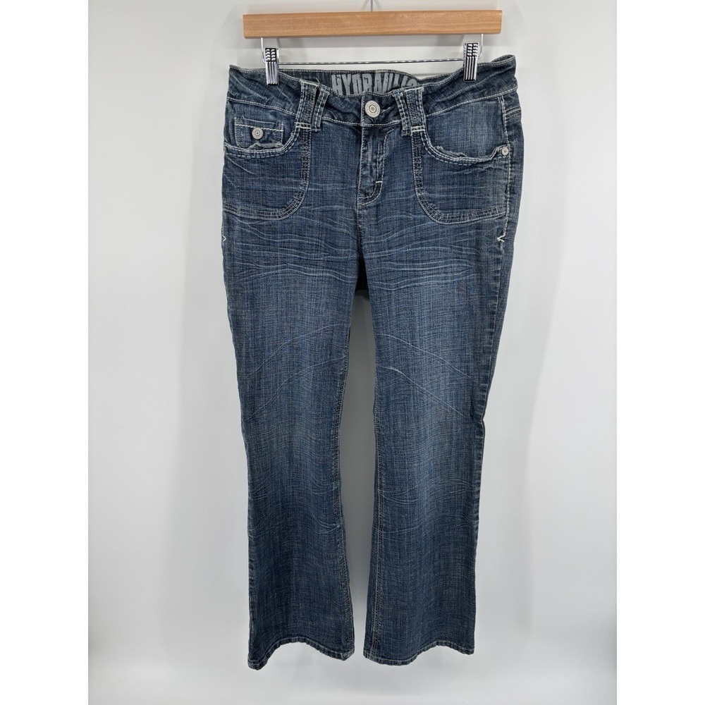 Vintage Hydraulic Women's Bootcut Flared Jeans 14W Y2K Rock Festival Retro